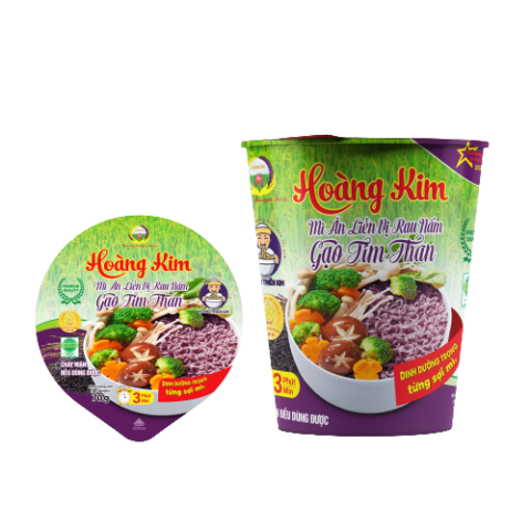 MÌ LY ĂN LIỀN VỊ RAU NẤM GẠO TÍM THAN HOÀNG KIM