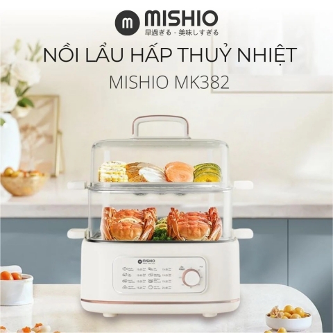Nồi lẩu hấp thủy nhiệt 2 tầng Mishio MK382